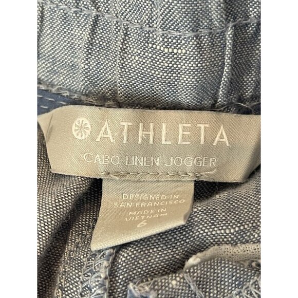 ATHLETA Cabo Linen Joggers in Blue Size 6 - Picture 8 of 11